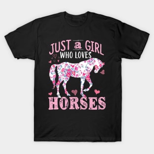 Just a Girl who Loves Horses Farm Barn Horse T-Shirt